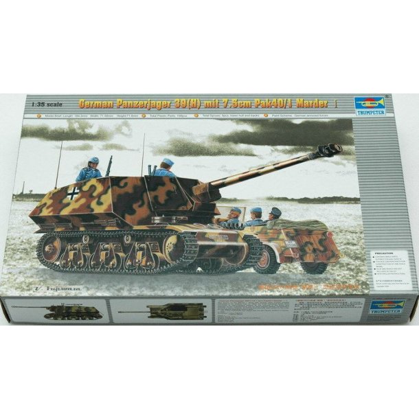 Trumpeter 00354 German Panzerjager 39(H) w/PAK 40 Scala 1:35 byggest