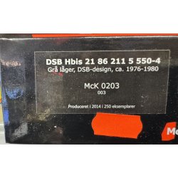 McK HO 0203 DSB lukket godsvogn gr� l�ger Hbis 21 86 211 5 550-4