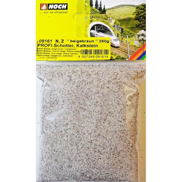 Noch N/Z 09161 PROFI ballast "Kalkstein" beige brun 0,1 - 0,6 mm. 250 gram pose