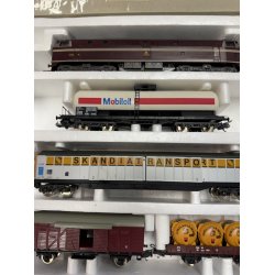 Lima HO 10 6353Sh DSB starts�t med MZ 1405 med 4 godsvogne og styrboks samt skinner til analog DC j�vnstr�m drift