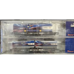 Roco HO 76198 HUPAC lommevogns�t type Sdkmms, lastet med en trailer eller to swap-bodyer fra Hupac.