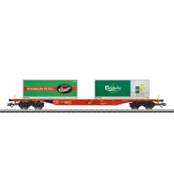 M�rklin 47109-02 DB AG med 2 x 20 fods Tuborg/Carlsberg container p� b�revogn Type Sgns. Nyhed 2020
