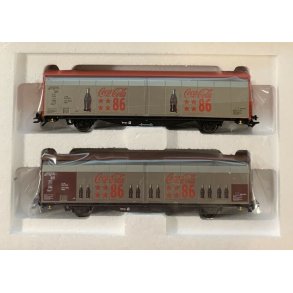 M�rklin 48345 PRIVAT glidende skyded�r godsvogns�t type Hbbills Coca-Cola�. Nyhed 2021