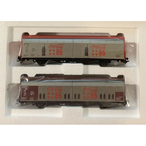 M�rklin 48345 PRIVAT glidende skyded�r godsvogns�t type Hbbills Coca-Cola�. Nyhed 2021