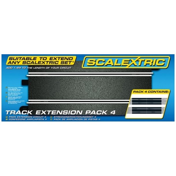 Scalextric C8526 Udvidelses pakke 4 lngde: 1,4 meter 4 skinner a`35cm. Skala 1:32