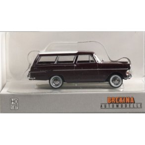 Brekina HO 20138 Opel P2 stationcar m�rker�d/hvid �rgang 1960 Nyhed 2023