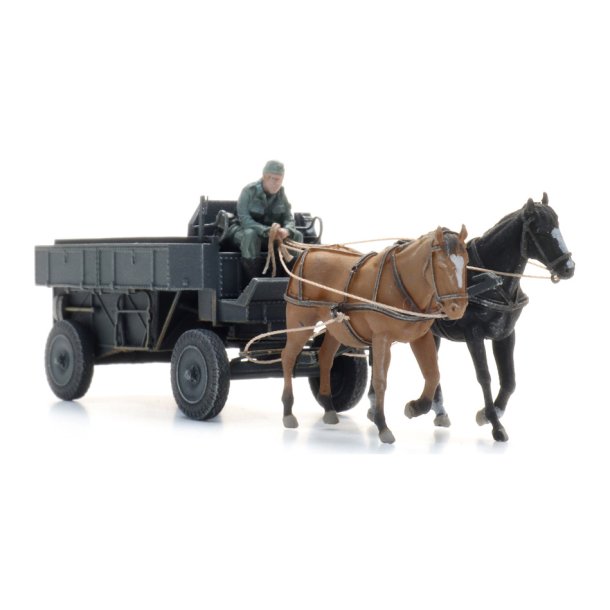 Artitec HO 6870737HF.7 Stlfeltvogn med heste + figur. Frdig model