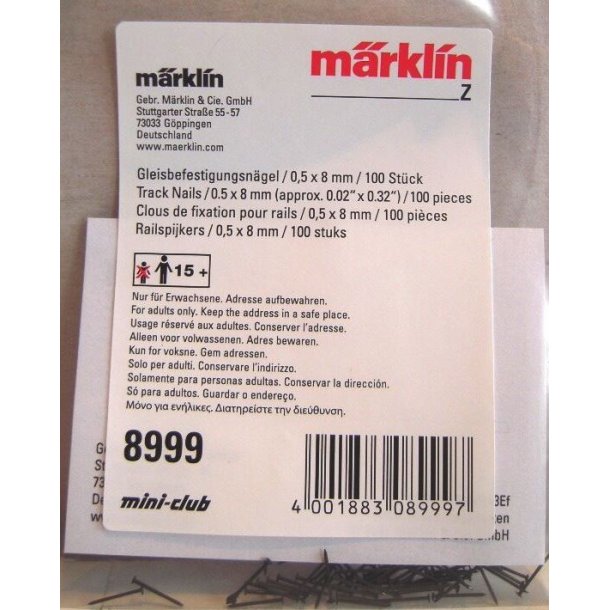 Mrklin 8999 spor Z skinnesm 100 stk.