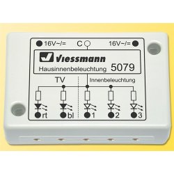 Viessmann HO 5079 LED hjem belysning interir med 
