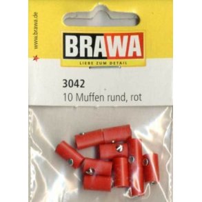 Brawa 3042 hun muffer rd 10 stk.  2,5 mm