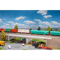 Faller HO 120504 Betonbro, 2-sporet 570 x 137 x 188 mm.