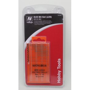 Vallejo T01002 MICROBOX DRILL BIT SET 61-80 mm st med 20 bor i alt.