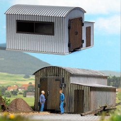 Busch HO 12382 blik skur for Feldbahn tog 