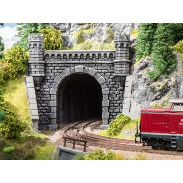 Noch HO 58270 Tunnelportal 1-spors L16 x B15,2 cm. Hrd skum serie "Granit vg"