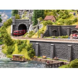 Noch HO 58270 Tunnelportal 1-spors L16 x B15,2 cm. Hrd skum serie "Granit vg"