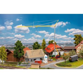 Faller HO 130658 Hus under opfrelse med kran 120 x 90 x 95 mm, 352 x 75 x 320 mm.