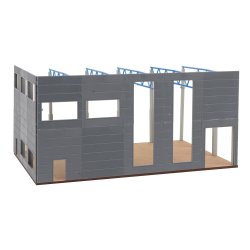 Faller HO 130892 Industrihal under opfrelse, systemkonstruktion 253 x 153 x 124 mm.