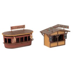 Faller HO 134006    2 julemarkedsboder med oplyst juletr� 86 x 57 x 54 mm, 70 x 39 x 59 mm, 100 mm