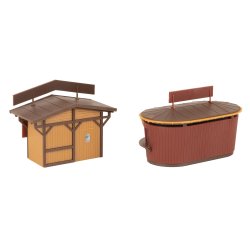 Faller HO 134006    2 julemarkedsboder med oplyst juletr� 86 x 57 x 54 mm, 70 x 39 x 59 mm, 100 mm