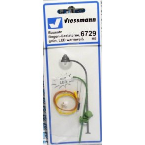 Viessmann HO 6729 Kit gas lanterne gr�n LED hvid