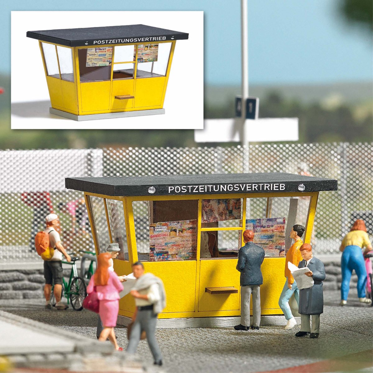 Busch HO 1380 kiosk Størrelse: 49 x 35 mm, højde: 30 mm. - Spor HO ...