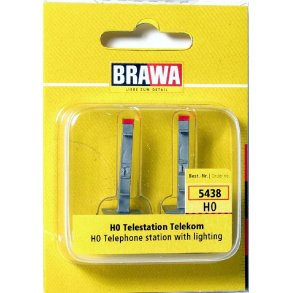 Brawa HO 5438 Telecom tele station to styk belyst