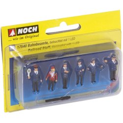 Noch HO 17540 figur st tog personale Tyskland, belyst5 stk. + 1 med LED lys