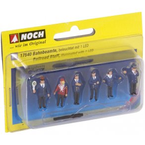 Noch HO 17540 figur st tog personale Tyskland, belyst5 stk. + 1 med LED lys