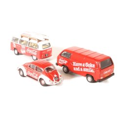 Oxford Diecast 76SET60CC 3 Piece VW Set Coca Cola