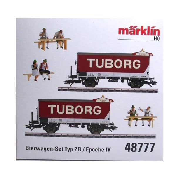 M�rklin 48777 DSB �l godsvogns�t ''Tuborg'' Type ZB med hat og bremseplatform.