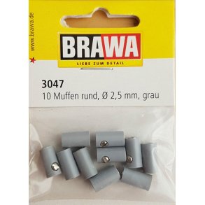Brawa 3047 hun muffer gr 10 stk.  2,5 mm