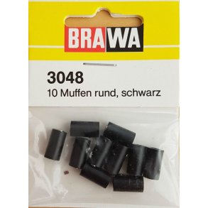 Brawa 3048 hun muffer sort 10 stk.  2,5 mm