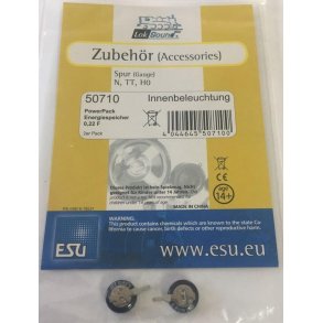 ESU HO/TT/N 50710 power pack til vogn belysning. Pose med 2 styk.