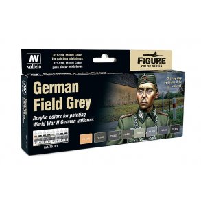 Vallejo farver 70181 st 8 x 17 ml. Til tyske uniformer gr WWII