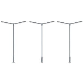 Faller HO 180122 LED Cross Mast Light, To-armet, Cool White, 3 stk h�jde 95 mm.