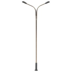 Faller HO 180201 &lrm;LED gadebelysning, pisk lampe, dobbelt boom&lrm; hjde 100 mm.