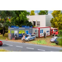 Faller HO 180338 Kontorcontainerpoliti og DRK 70 x 28 x 33 mm, 70 x 28 x 38 mm