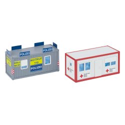 Faller HO 180338 Kontorcontainerpoliti og DRK 70 x 28 x 33 mm, 70 x 28 x 38 mm