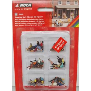 Noch HO 18402 Mega-besparelse figur s�t med 60 stk. Sidende figurer uden b�nke