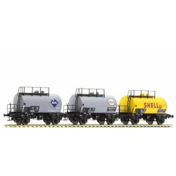 ESU/Pullman HO 36201 DB tankvognst ARAL, gr, ESSO gr, Shell gul Type Deutz. Nyhed 2022