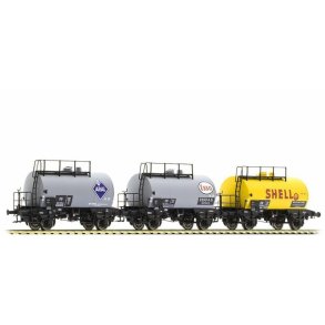 ESU/Pullman HO 36201 DB tankvognst ARAL, gr, ESSO gr, Shell gul Type Deutz. Nyhed 2022