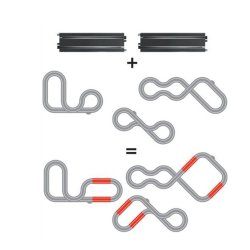 Scalextric C8527 "START" lige skinner 2 stk. 526 mm. Skala 1:32