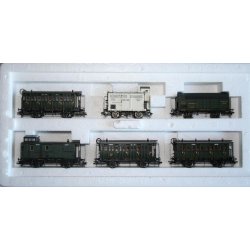 M�rklin 43985 K.Bay.Sts.B. Person/godsvogns�t. Med indbygget lys i personvognene/pakvogn.