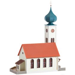 Faller 282775 spor Z landsby kirke. Dimensioner: 110 x 60 x 158 mm