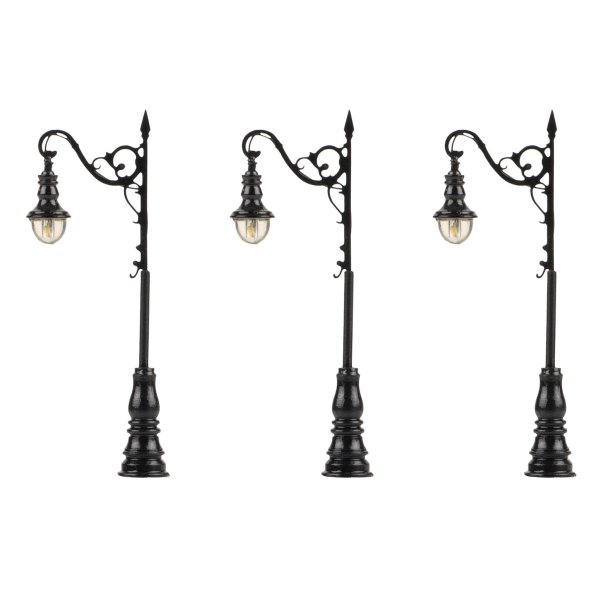 Faller 272127 spor N LED lanterne, lysbuelys, kold hvid, 3 stk. Hjde 65 mm