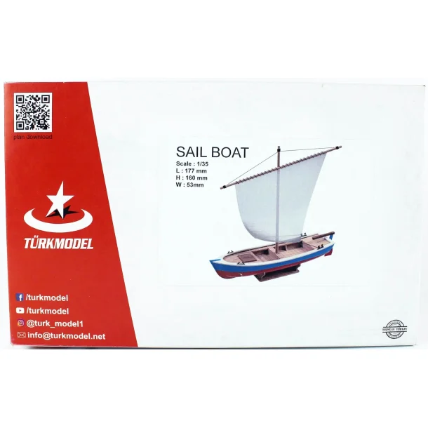 Turk Modell 203A SANDAL sejlbd trbyggest Produktml: 17,7 x 16 x 5,3 cm. Skala 1:35