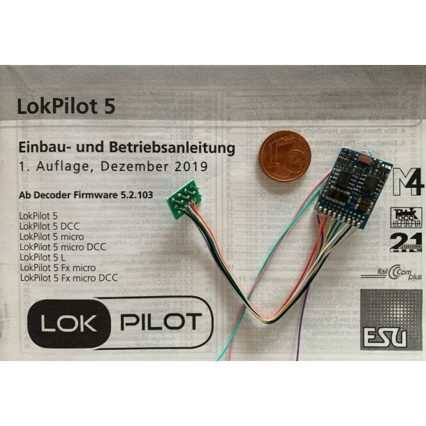 ESU 59810 Lok Pilot 5 Micro DCC/MM/SX Digital dekoder 8 ben NEM652 