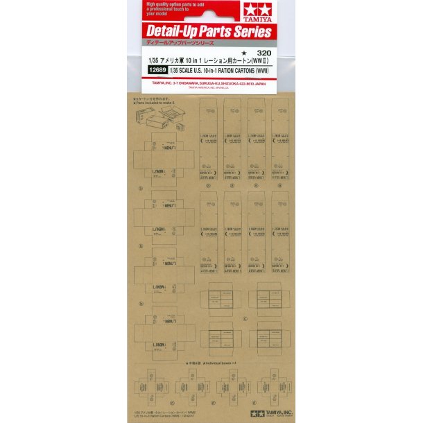 Tamiya 12689 US WWII 10-in-1 Ration Cartons skala 1:35