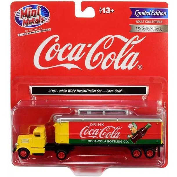 Mini metals HO 31187 White WC22 Tractor Trailer Set (Coca-Cola)