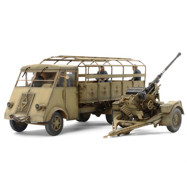 Tamiya 32410 German 3.5ton Truck AHN w/3.7cm Flak 37 AA Gun byggest Scala 1:35